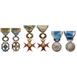 Lot of 3 Benevolent Associations Officer, Knight and Medal. Breast Badges, silvered and gilt, 28-