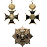 ORDER OF VIRTUTI MILITARI Grand Cross Set, 3rd Republic (1991) Type. Sash Badge, 101x70 mm, bronze