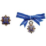 ORDER OF CIVIL MERIT Grand Officer’s Miniature Set. Neck Badge, Silver, enameled, original