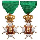 ORDER OF VASA Officer's Cross, 4th Class, instituted in 1772. Breast Badge, 60x38 mm, GOLD, both