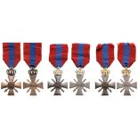 WAR CROSSES, 1940 1st, 2nd and 3rd Class, (gold, silver and bronze crowns), Type with openwork