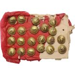 Lot of 200 military Buttons, 1873- 1941 1, 2, 18, 31 Regiments, Engineer, Artillery. Brass gilt,