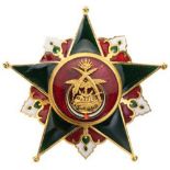 MILITARY ACADEMY BADGE Breast Star, 77 mm, gilt Bronze, multipart construction, superimposed parts