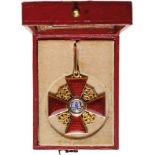 ORDER OF SAINT ANNA Commander's Cross, 2nd Class, instituted in 1735. Neck Badge, 43 mm, GOLD,