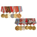 Medal Bar with 6 Decorations 20 Years Jubilee Medal for the Victory in the Great Patriotic War 1945,