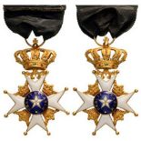 ORDER OF THE NORTHERN STAR Knight's Cross, 4th Class, instituted in 1748. Breast Badge, 57x37 mm,