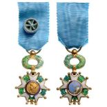ORDER OF THE SOUTHERN CROSS Officer’s Cross Miniature. Breast Badge, gilt Bronze, 15 mm, enameled,