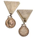 Silver Medal for Bravery, instituted in 1862 Breast Badge, 31 mm, silver, original suspension ring
