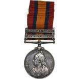 Queen’s South Africa Medal, instituted in 1902 Breast Badge, 36 mm, Silver, named on the rim to “