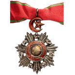 ORDER OF MEJIDIE Commander’s Cross, 3rd Class, instituted in 1852. Neck Badge, silver with brilliant