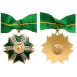 NATIONAL ORDER OF THE REVOLUTION Commander’s Cross. Neck Badge, silvered and partially gilt