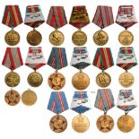 Lot of 9 Jubilees Medals of the Red Army 30 Years, 40 Years, 50 Years (4), 60 Years, 70 Years (2).