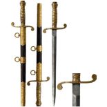 ORDER OF SAINT GEORGE NAVAL HONOR DAGGER Side Arm, 420 mm, gilt Bronze, the scabbard adorned with