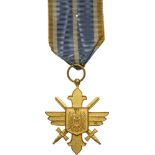 ORDER OF THE AERONAUTICAL VIRTUE, 1930 Gold Cross, 2nd Model with cipher of King Michael I, for