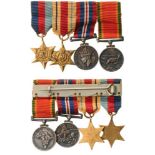 Personal Group of 4 Miniatures 1939-1945 Star, Africa Star, Africa Service Medal, War Medal 1939-