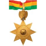 ORDER OF THE STAR OF ETHIOPIA Commander’s Cross, instituted in 1884. Neck Badge, gilt Silver, 80 mm,