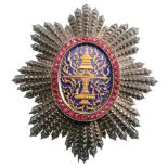 ROYAL ORDER OF CAMBODIA Grand Cross Star, 1st Class, instituted in 1864. Breast Star, 86x79 mm,