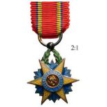 ORDER OF THE ECUATORIAL STAR Knight's Cross Miniature, 5th Class, instituted in 1959. Breast