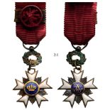 ORDER OF THE CROWN Commander’s Cross Miniature. Neck Badge, 30x21 mm, Silver, enameled, medallions