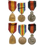 Group of 3 Decorations Yser Campaign Medal (instituted in 1918), Commemorative War Medal 1914-
