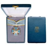 ORDER OF AERONAUTICAL MERIT Commander`s Cross. Neck Badge, gilt Bronze, 62 mm, one side enameled,