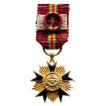 NATIONAL ORDER OF DAHOMEY Commander’s Cross Miniature. Breast Badge, 17 mm, gilt Silver, obverse
