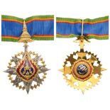 ORDER OF THE CROWN OF SIAM Commander’s Cross, 3rd Class, instituted in 1869. Neck Badge, 88x55 mm,