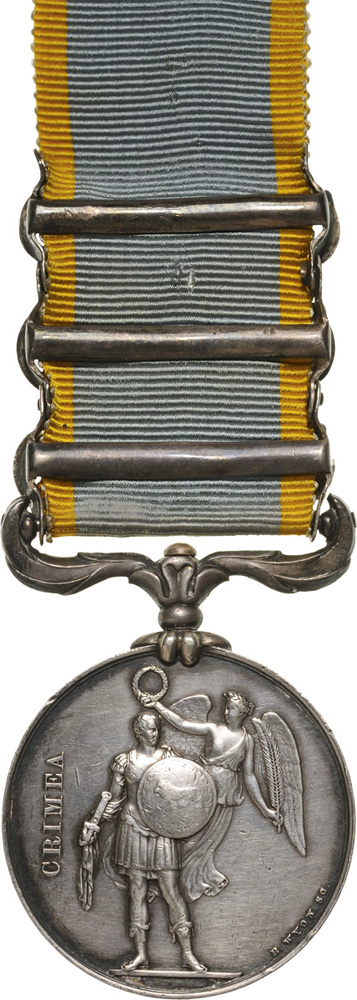 Crimea Campaign Medal, instituted in 1854 Breast Badge, 36 mm, Silver, named on the rim to “F. - Image 2 of 2