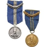 RSR - MEDAL OF "TUDOR VLADIMIRESCU", 1966-1989 Set 1-2 Classes (1966). 1st Class, gilt Bronze; 2nd