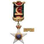 British Masonic Lodge N° 8553 Cyrenaica Cross Breast Badge, 53 mm, gilt Silver, obverse enameled,