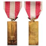 Training Service Medal 2nd Class. Breast Badge, gilt Silver, 51x21 mm, original suspension device