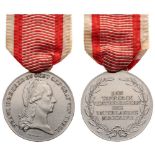 Silver Military Honor Medal “TIROLER DENKMÜNZE”, instituted in 1797 Breast Badge, 40 mm, Silver,