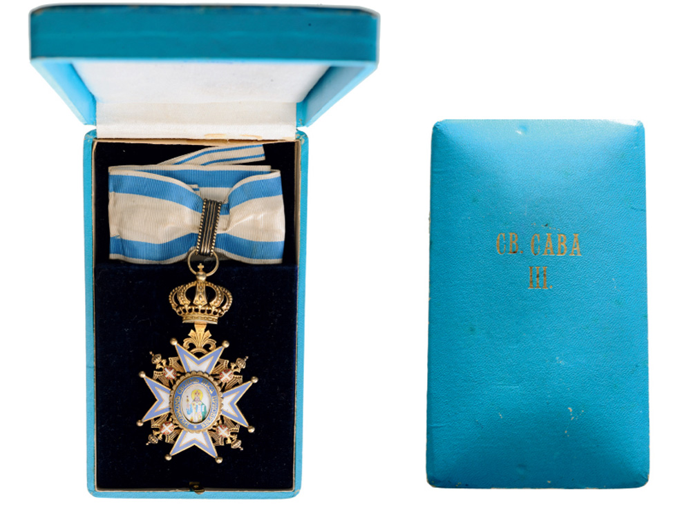 ORDER OF SAINT SAVA Commander’s Cross, 3rd Type, instituted in 1883. Neck Badge, 78x51 mm, gilt