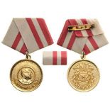 Juan Tomas Roig Medal Breast Badge, 30 mm, gilt Bronze, original suspension ring and ribbon with