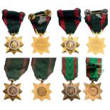 Civil Actions Medals Breast Badges, 2 US made models, gilt bronze, 40 mm, enameled, 2 locally made