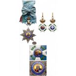 ORDER OF THE REDEEMER Grand Cross Set, 2nd Type. Sash Badge, GOLD, enameled and finely painted "