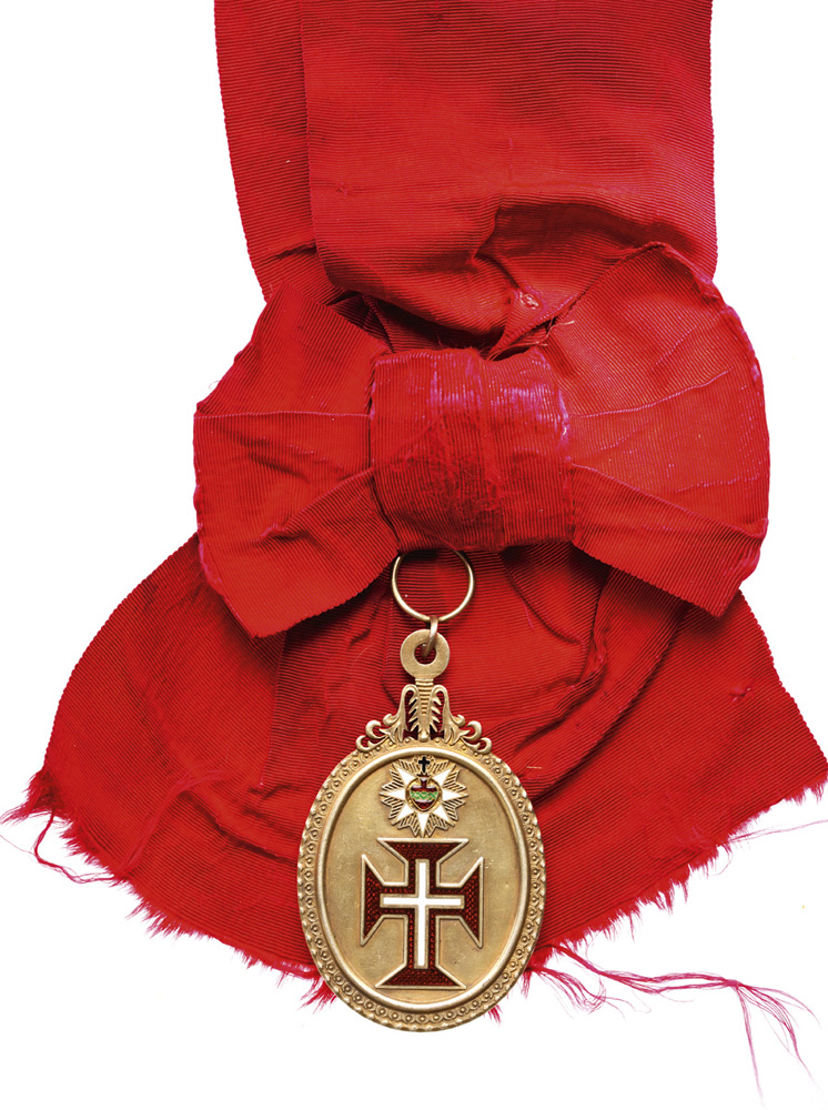 ORDER OF THE CHRIST Grand Cross Badge, 1st Class, instituted in 1789. Sash Badge, 81x58 mm, gilt