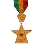 ORDER OF THE STAR OF ETHIOPIA Knight’s Cross, 5th Class, instituted in 1884. Breast Badge, gilt