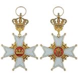 MILITARY ORDER OF CHARLES FREDERICK Grand Cross Badge, instituted in 1807. Sash Badge, 109x69 mm,