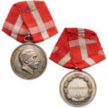Silver Medal of Merit Christian X (1912-1947), instituted in 1792 Breast Badge, Silver, 37 mm,