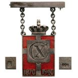 Badge, Christian X (1870-1947) Badge, Silver, enameled, commemorating the 70th Birthday of the