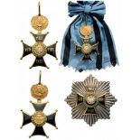 ORDER OF VIRTUTI MILITARI Grand Cross Set, 1st Class, instituted in 1919. Sash Badge, 67 mm, gilt