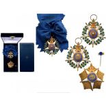 MILITARY ORDER OF THE TOWER AND SWORD Grand Cross Set, instituted in 1808. Sash Badge, 76x67 mm,