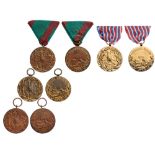 Lot of 4 Commemorative Medals for the Serbo–Turkish war 1912 Breast Badges, 35 mm, gilt bronze,
