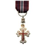 ORDER OF MILITARY MERIT Knight’s Badge Miniature. Breast Badge, silvered and bronze, 25x13 mm, one