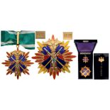 ORDER OF THE GOLDEN KITE Grand Officer's Set, 2nd Class, instituted in 1868. Neck Badge, 56 mm, gilt