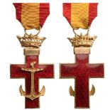 ORDER OF NAVAL MERIT Red Division, 2nd Class Cross, 1936-1977, instituted in 1931. Breast Badge,