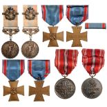 1918-19 Volunteers Commemorative Medal, 1918-19 Volunteers Crosses (2), Sokol Biergipfel Breast