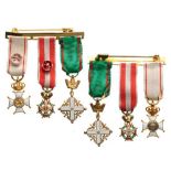 Group of 3 Miniatures Monaco, Officer’s Cross of the Order of the Grimaldi, Monaco, Officer’s