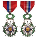 ORDER OF NATIONAL MERIT Knight’s Cross. Breast Badge, 40 mm, Silver, French hallmark "crab",